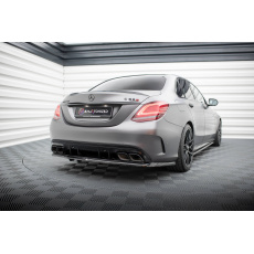 Maxton Design středový spoiler pod zadní nárazník s žebrováním pro Mercedes třída C W205 Facelift/63 AMG/Sedan/Estate, černý lesklý plast ABS Maxton Design středový spoiler pod zadní nárazník s žebrováním pro Mercedes třída C W205 Facelift/63 AMG/Sedan/Estate, černý lesklý plast ABS