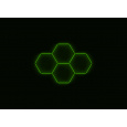 Kompletní LED hexagonové svítidlo zelené, rozměr: 4 elementy 241 x 168 cm