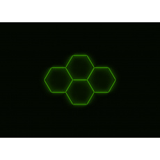Kompletní LED hexagonové svítidlo zelené, rozměr: 4 elementy 241 x 168 cm Kompletní LED hexagonové svítidlo zelené, rozměr: 4 elementy 241 x 168 cm