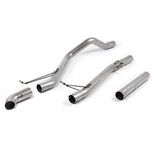 Milltek Sport výfukový systém cat-back bez rezonátoru (hlasitější) pro Volkswagen Transporter \ Caravelle T5 LWB 2.5 TDi (130ps/174ps) 2WD a 4MOTION 2003-2009, typ koncovek: skrytá