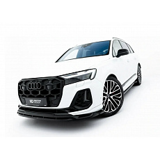 Maxton Design spoiler pod přední nárazník pro Audi SQ7 Mk2 Facelift 2, černý lesklý plast ABS, S-Line