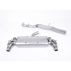 Milltek Sport výfukový systém cat-back bez rezonátoru (hlasitější) pro Audi RS3 Sportback (8V MQB - předfacelift) 2015-2017, typ koncovek: oválné černé