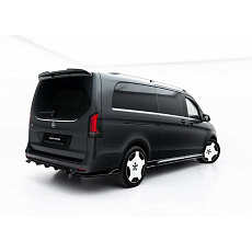 Maxton Design spoiler pod zadní nárazník s žebrováním pro Mercedes třída V W447 Facelift 2 /AMG-Line, černý lesklý plast ABS