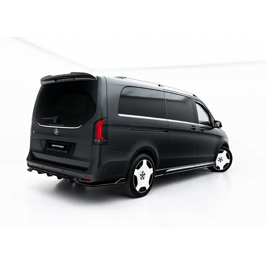 Maxton Design spoiler pod zadní nárazník s žebrováním pro Mercedes třída V W447 Facelift 2 /AMG-Line, černý lesklý plast ABS
