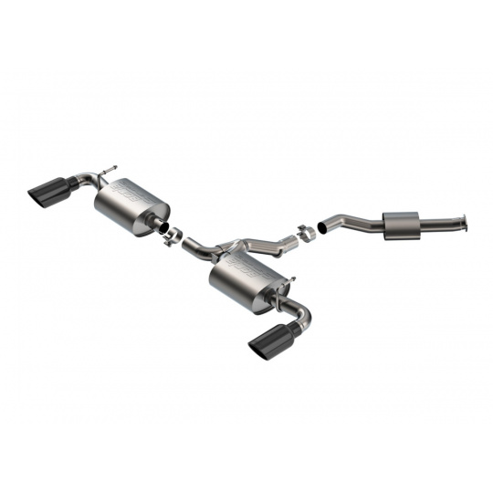 Borla Cat-Back výfukový systém "S-Type" pro Toyota RAV4 Hybrid 2,5L 4Cyl., automat, 4WD, r.v. 2019-2025, barva koncovek: černé