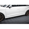 Maxton Design difuzory pod boční prahy pro Audi A3 8V, černý lesklý plast ABS, Sportback S-Line