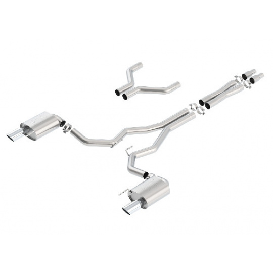 Borla Cat-Back výfukový systém "ATAK" pro Ford Mustang GT 5,0l RWD, 2-dvéř. mimo Convertible, r.v. od 15-17, typ koncovek: chromové