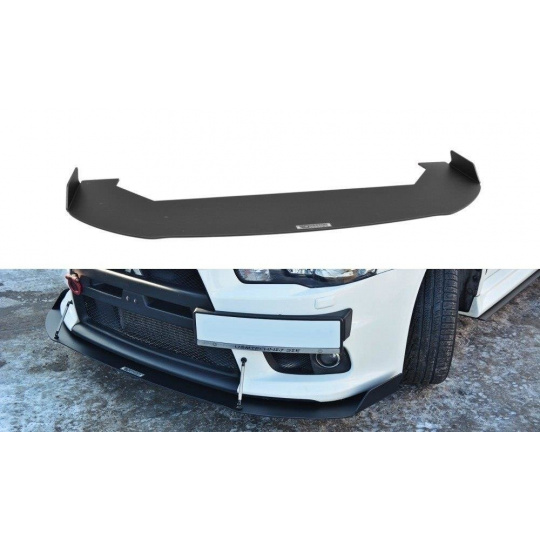 Maxton Design "Racing" spoiler pod přední nárazník ver.1 pro Mitsubishi Lancer Evo Mk10, plast ABS bez povrchové úpravy