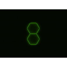 Kompletní LED hexagonové svítidlo zelené, rozměr: 2 elementy 97 x 168 cm