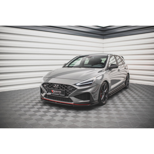 Maxton Design spoiler pod přední nárazník ver.2 pro Hyundai i30 N MK3 Facelift, černý lesklý plast ABS