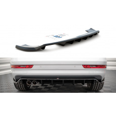 Maxton Design středový spoiler pod zadní nárazník s žebrováním pro Audi Q3 8U Facelift S-Line, Carbon-Look