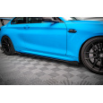Maxton Design "Street Pro" difuzory pod boční prahy s křidélky pro BMW M2 F87, plast ABS bez povrchové úpravy, s červenou linkou