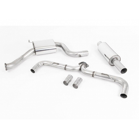 Milltek Sport výfukový systém cat-back Road+ s rezonátorem pro Volkswagen Golf MK7.5 GTi (bez Performance Pack, bez GPF) 2017-2018, typ koncovek: JET-100 karbonové