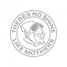 Mothers samolepka kulatá, 15 cm, stříbrná - na světlý podklad