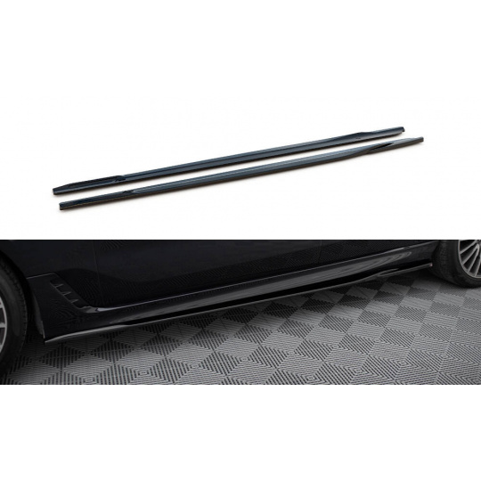 Maxton Design difuzory pod boční prahy pro BMW řada 6 GT G32, černý lesklý plast ABS