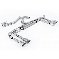 Milltek Sport výfukový systém cat-back Race System - 80mm bez rezonátoru (nejhlasitější) pro Audi S3 2.0TFSI Quattro Sedan 310PS 8Y (NA / bez OPF) 2022-2024, typ koncovek: GT-115 broušené titanové