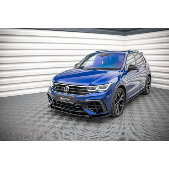 Maxton Design spoiler pod přední nárazník ver.3 pro Volkswagen Tiguan Mk2 R-Line Facelift, černý lesklý plast ABS