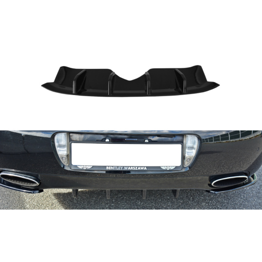 Maxton Design vložka zadního nárazníku pro Bentley Continental GT Mk1, černý lesklý plast ABS, r.v. 2009-2012