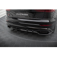 Maxton Design středový spoiler pod zadní nárazník s žebrováním pro Audi Q8 Mk 1 FL, černý lesklý plast ABS, S-Line