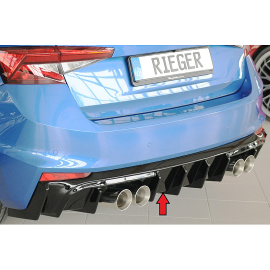 Rieger vložka zadního nárazníku pro Škoda Fabia PJ hatchback, plast ABS lakovaný do černé lesklé barvy