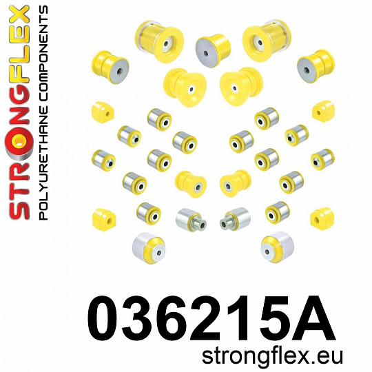 036215A: Strongflex Kompletní sada silentbloků pro zavěšení varianta SPORT 036215A: Strongflex Kompletní sada silentbloků pro zavěšení varianta SPORT