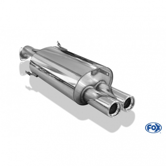 Fox Sportauspuff koncový tlumič výfuku s koncovkou 2x80 Typ 13 pro Volvo V40 s motorem 1.9 T, 1.9 TD, 2.0 T