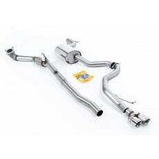 Milltek Sport výfukový systém Turbo-back bez Hi-Flow sportovního katalyzátoru pro Volkswagen Jetta Mk6 GLI 2.0 TSI 2011-2014, typ koncovek: GT-80 leštěná