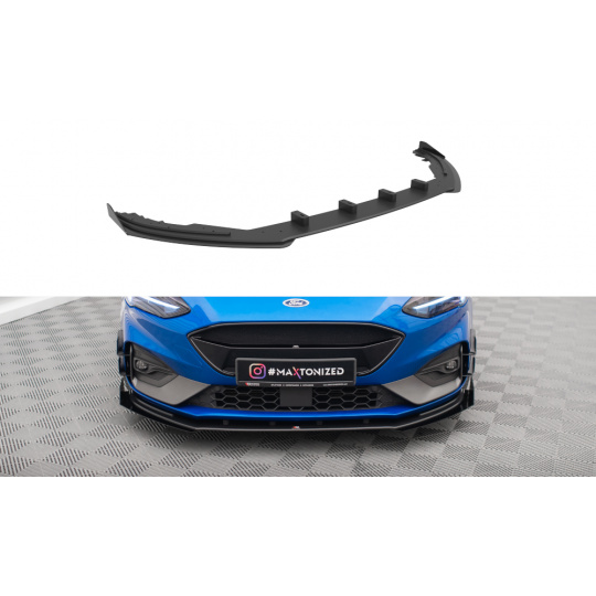 Maxton Design "Racing durability" spoiler pod přední nárazník s rohovými splittery pro Ford Focus, Focus ST Mk4, plast ABS bez povrchové úpravy, s červenou linkou