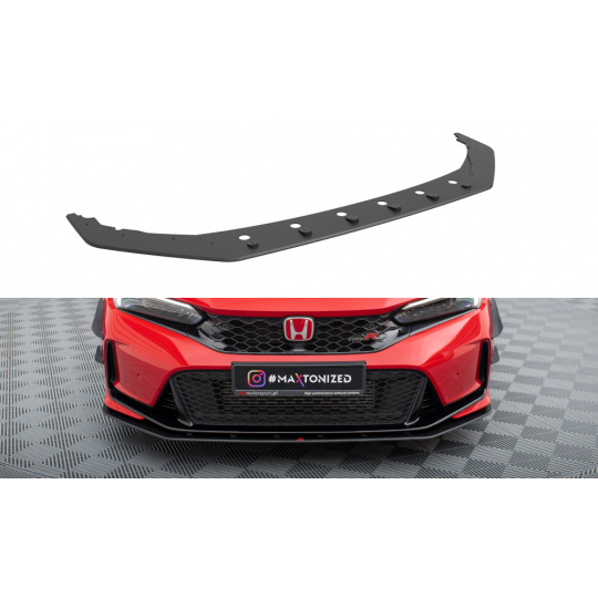 Maxton Design "Street Pro" spoiler pod přední nárazník pro Honda Civic Mk11 Type-R, plast ABS bez povrchové úpravy, s červenou linkou