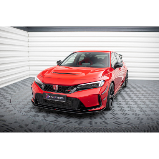 Maxton Design "Street Pro" spoiler pod přední nárazník pro Honda Civic Mk11 Type-R, plast ABS bez povrchové úpravy, s červenou linkou
