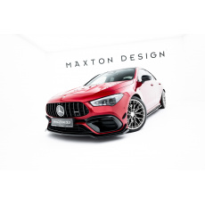 Maxton Design spoiler pod přední nárazník ver.4 pro Mercedes CLA C118 AMG 45 Aero, černý lesklý plast ABS