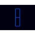 Kompletní LED čtyřhranné svítidlo modré, rozměr: 2 elementy 44 x 234 cm