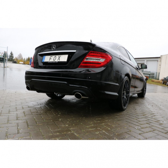 Fox Sportauspuff koncový tlumič výfuku s koncovkou 115x85 Typ 32 na obou stranách pro Mercedes třída C 204 2007- s motorem 1.6, 1.8, 2.2 D