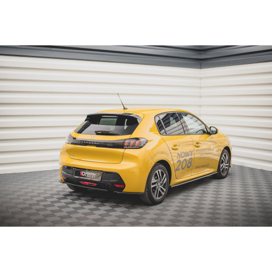 Maxton Design boční difuzory pod zadní nárazník pro Peugeot 208 Mk2, černý lesklý plast ABS