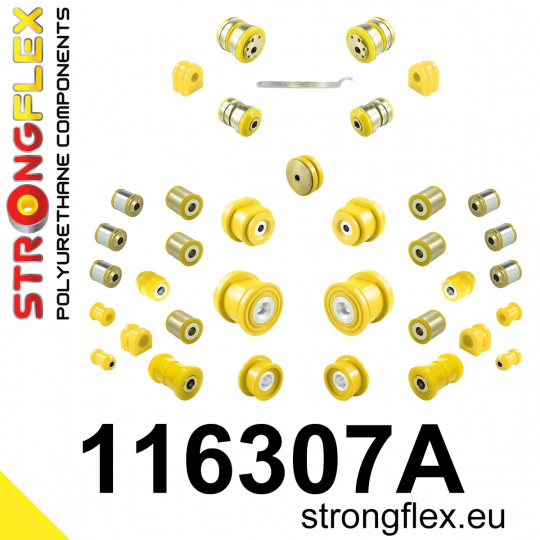 116307A: Strongflex Kompletní sada polyuretanových silentbloků pro zavěšení varianta SPORT