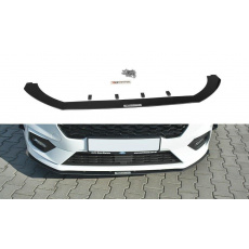 Maxton Design "Racing" spoiler pod přední nárazník ver.2 pro Ford Fiesta, Fiesta ST Mk8, černý lesklý plast ABS