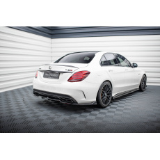 Maxton Design středový spoiler pod zadní nárazník s žebrováním pro Mercedes třída C S205/C63 AMG, W205/C63 AMG, černý lesklý plast ABS, Sedan/Estate