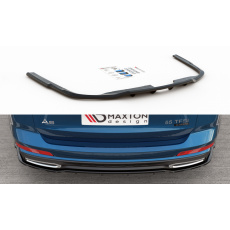 Maxton Design středový spoiler pod zadní nárazník s žebrováním pro Audi A6 C8, černý lesklý plast ABS, S-Line Maxton Design středový spoiler pod zadní nárazník s žebrováním pro Audi A6 C8, černý lesklý plast ABS, S-Line