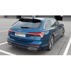 Maxton Design středový spoiler pod zadní nárazník s žebrováním pro Audi A6 C8, černý lesklý plast ABS, S-Line Maxton Design středový spoiler pod zadní nárazník s žebrováním pro Audi A6 C8, černý lesklý plast ABS, S-Line