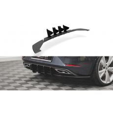 Maxton Design "Racing durability" difuzor pod zadní nárazník pro Seat Leon FR Mk4, plast ABS bez povrchové úpravy, s černou a červenou linkou
