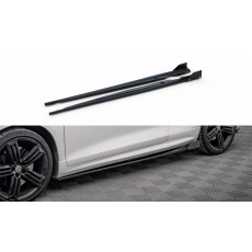 Maxton Design difuzory pod boční prahy s křidélky ver.2 pro Volkswagen Scirocco R Mk3, černý lesklý plast ABS