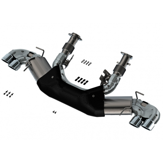 Borla Cat-Back "Atak" pro Chevrolet Corvette Stingray C8 6,2l V8, automat, RWD 2-dvéř., AFM (20'-21')/DFM (22'-24'), r.v. 2020-2024, typ koncovek: chromové
