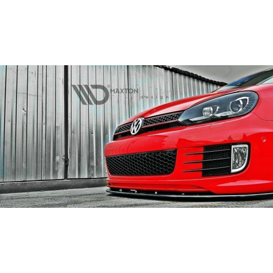 Maxton Design spoiler pod přední nárazník ver.2 pro Volkswagen Golf GTI Mk6, černý lesklý plast ABS, Edition 35