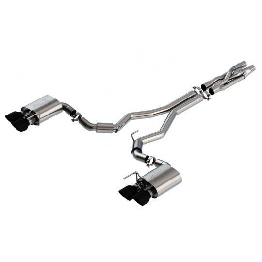 Borla Cat-Back výfukový systém "ATAK" pro Ford Mustang Shelby GT500 5,2l RWD 2-dvéř., r.v. 2020, s "active valve exhaust", typ koncovek: černé
