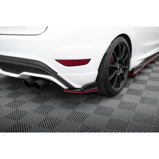 Maxton Design boční difuzory pod zadní nárazník ver.2 pro Ford Fiesta ST Mk7 Facelift, černý lesklý plast ABS