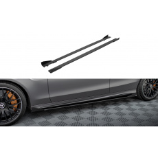 Maxton Design "Street Pro" difuzory pod boční prahy s křidélky pro Mercedes třída C W205 Facelift/63 AMG/Sedan/Estate, plast ABS bez povrchové úpravy