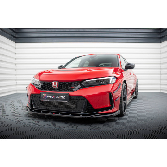 Maxton Design spoiler pod přední nárazník ver.3 pro Honda Civic Mk11 Type-R, černý lesklý plast ABS