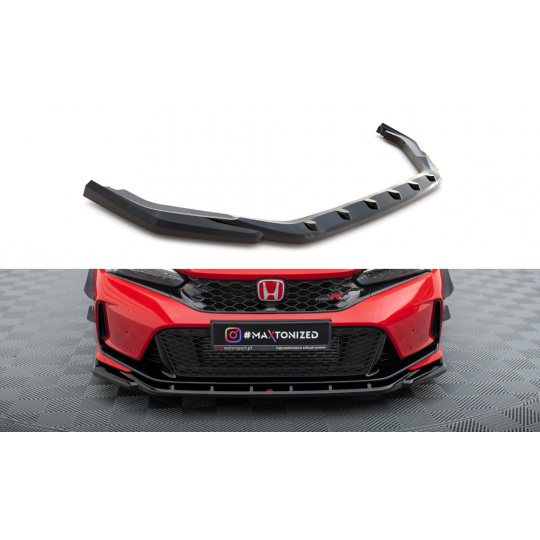 Maxton Design spoiler pod přední nárazník ver.3 pro Honda Civic Mk11 Type-R, černý lesklý plast ABS