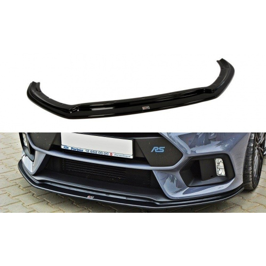 Maxton Design spoiler pod přední nárazník ver.3 pro Ford Focus RS Mk3, černý lesklý plast ABS