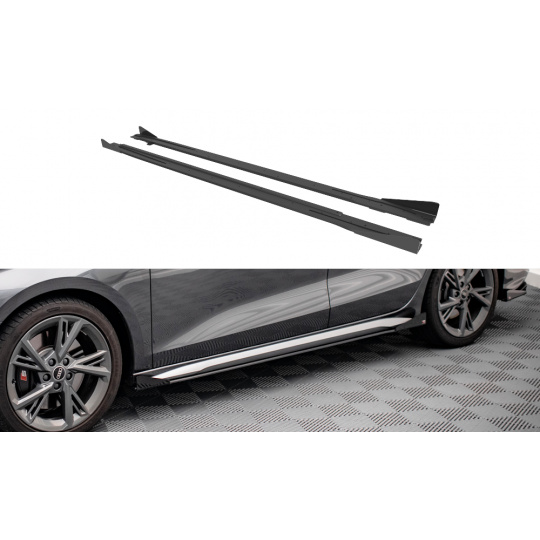 Maxton Design "Street Pro" difuzory pod boční prahy s křidélky pro Audi S3 8Y, plast ABS bez povrchové úpravy